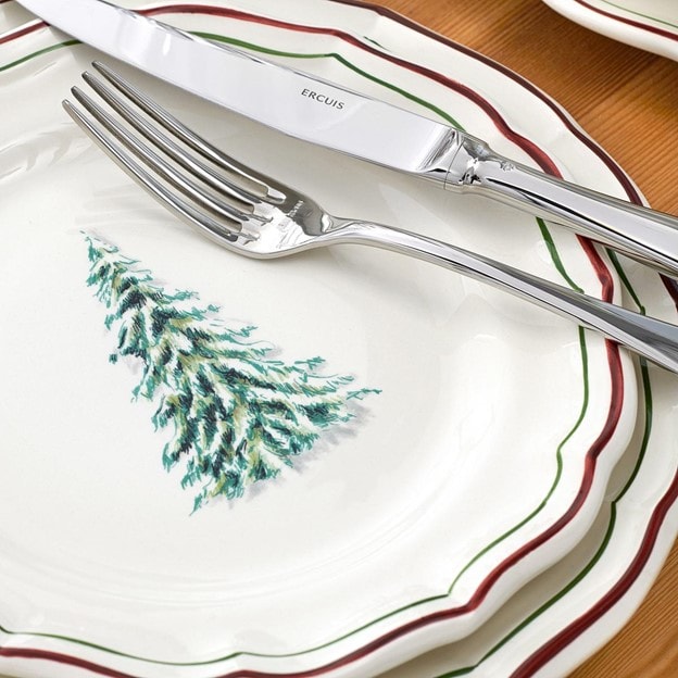 Gien, Filet Noël, Dinner plates, set of 4