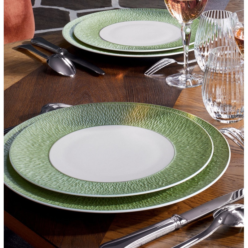 Raynaud, Minéral irisé Celadon, Deep plate with rim, large