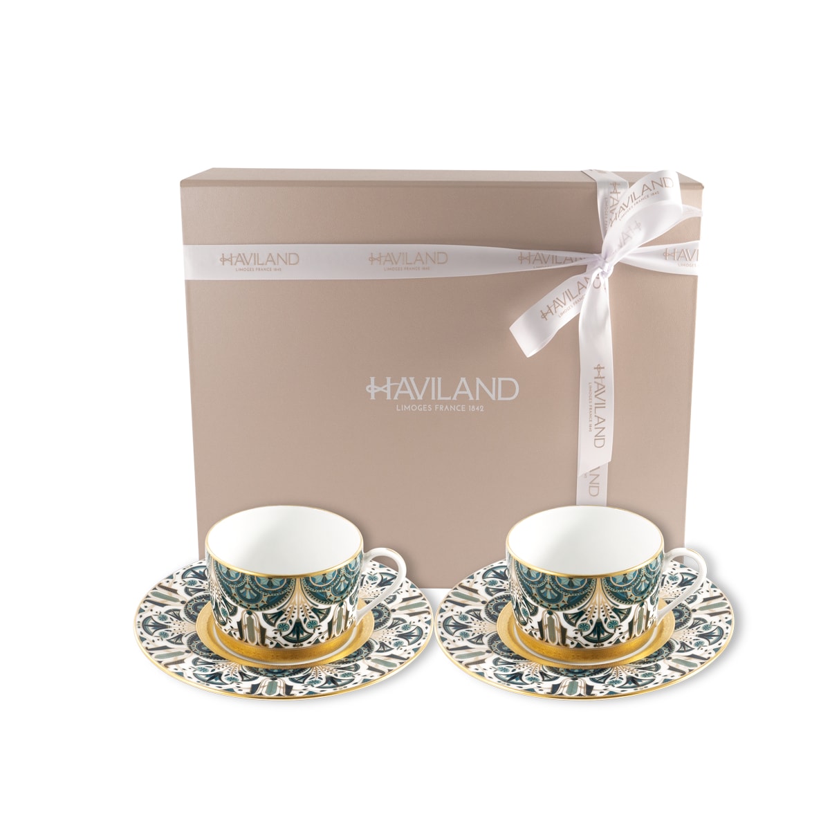 Haviland, Rêves du Nil Gold, Tea cups and saucers, set of 2