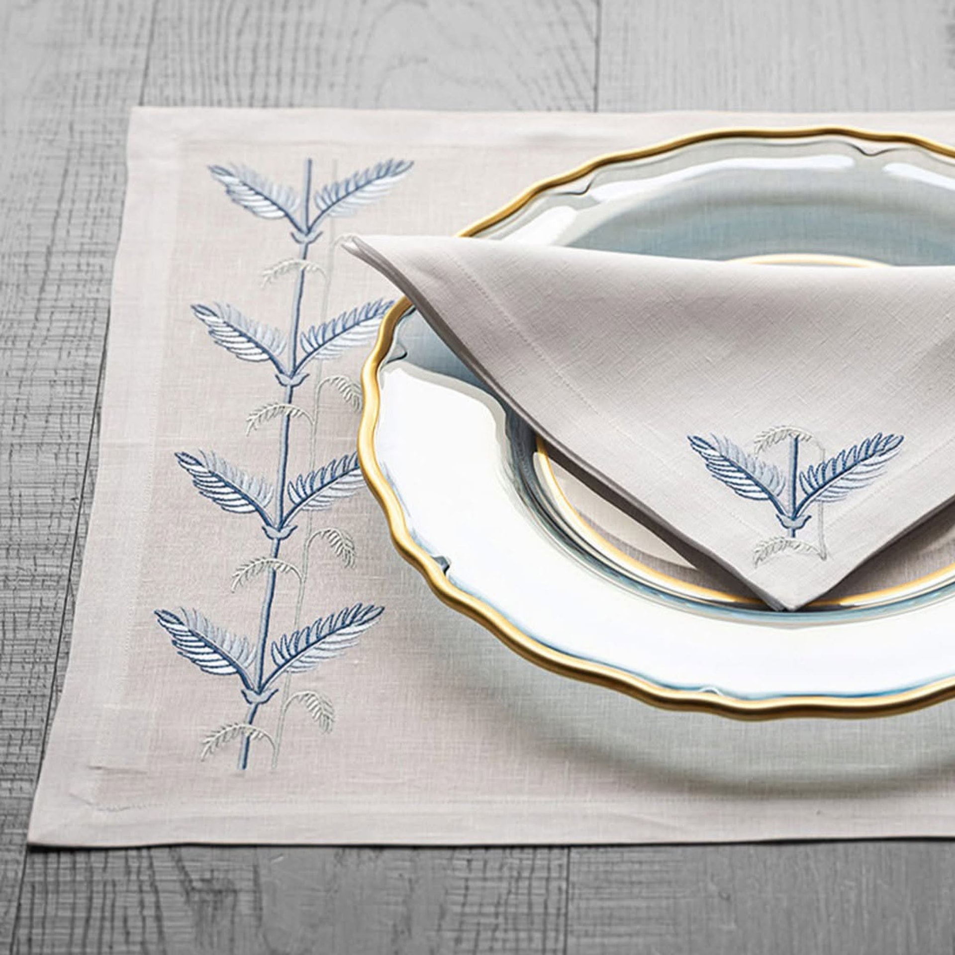 Jesurum, Plumes table set, Blue, Placemat