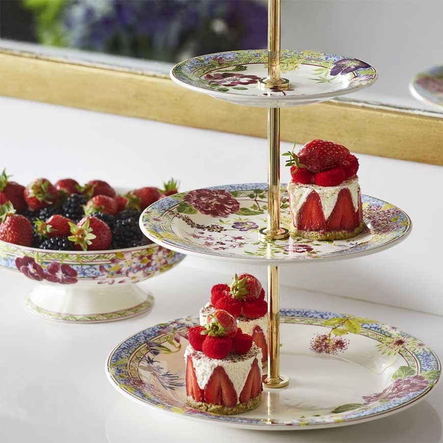 Gien, Millefleurs, Footed fruit bowl