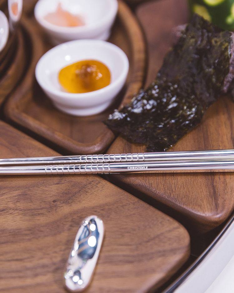 Christofle, Mood cutlery, silver plated, Chopstick rest