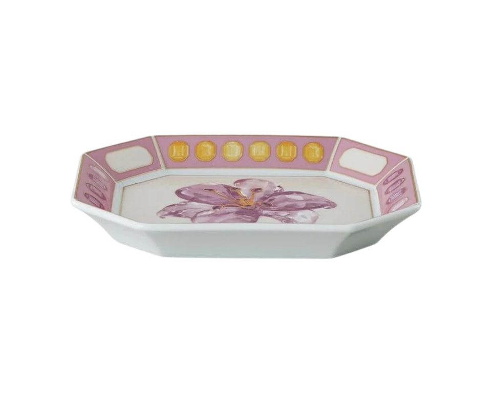 Rosenthal, Swarovski Idyllia, Dish 15 cm, pink lily